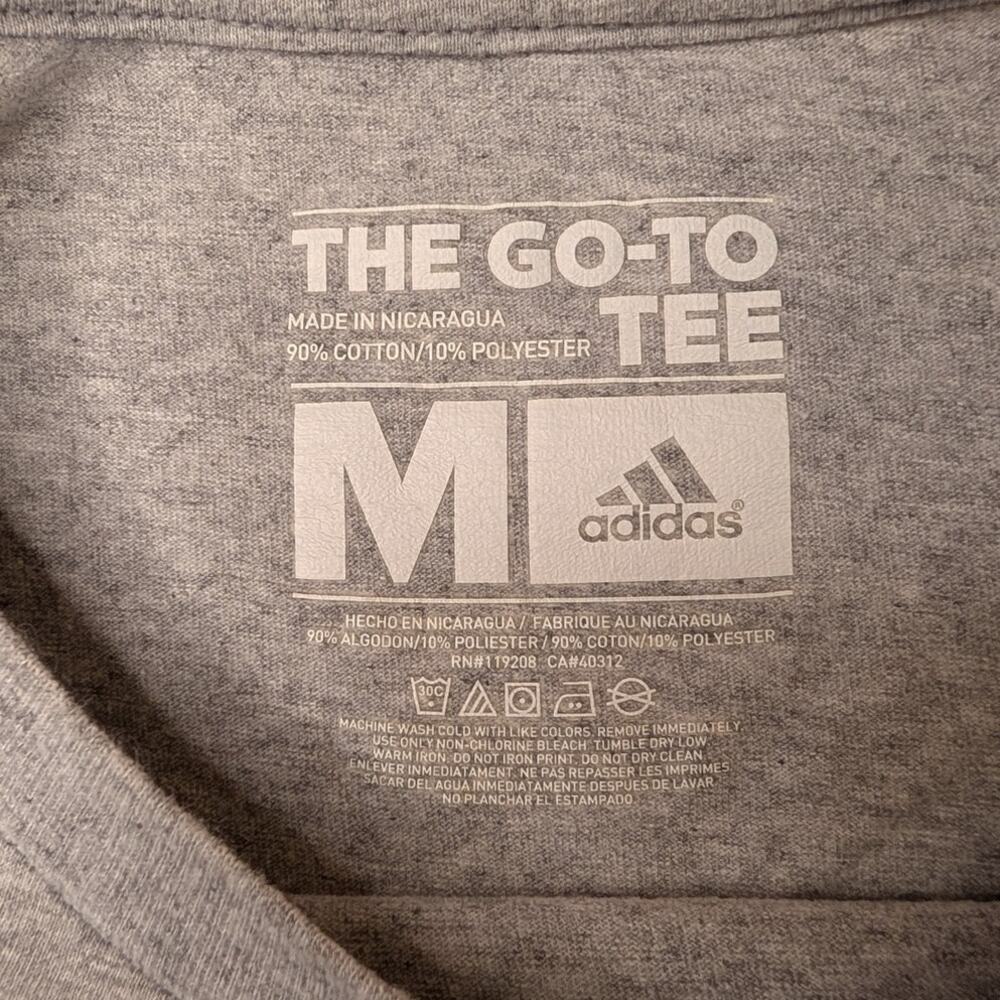 Adidas The Go To Tee Graphic T Shirt Sz M Gray Blue Abstract Sportswear Workout - Picture 3 of 7